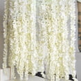 thumbnail image 1 of verlacod 20PCS Artificial Silk Wisteria Flower Fake Hanging Wisteria Plant Vine for Garden Party Wedding Home Decoration-milk white-20PCS, 1 of 5