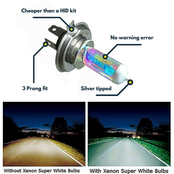 verlacod 2PCS H4 Car Headlights Super Bright Car Fog Light Far Near Light Bulbs General Purpose Accessories Power Auto Headlight Lamp for Car Automobile Truck SUV