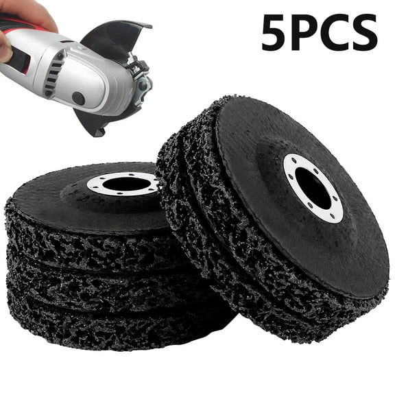 verlacod 5pcs 4.5" x 7/8" Stripping Wheel Black Strip Discs Abrasive Quick Abrasive Strip Disc for Angle Grinders Clean & Remove Paint Coating Rust and Oxidation