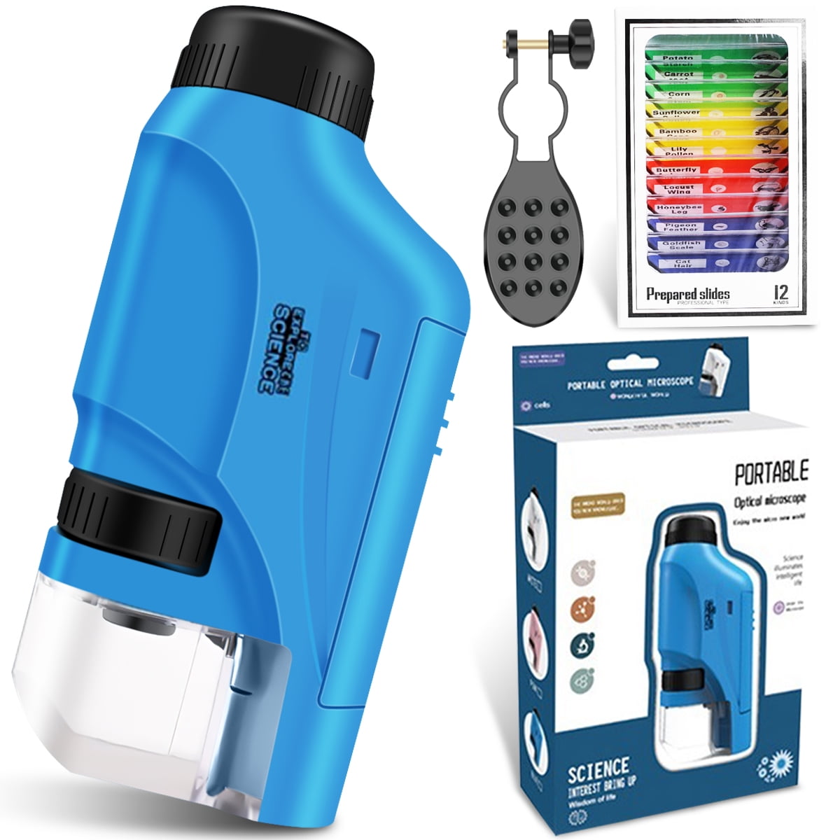 verlacod 60120x Pocket Microscope Electric Mini Microscope with LED