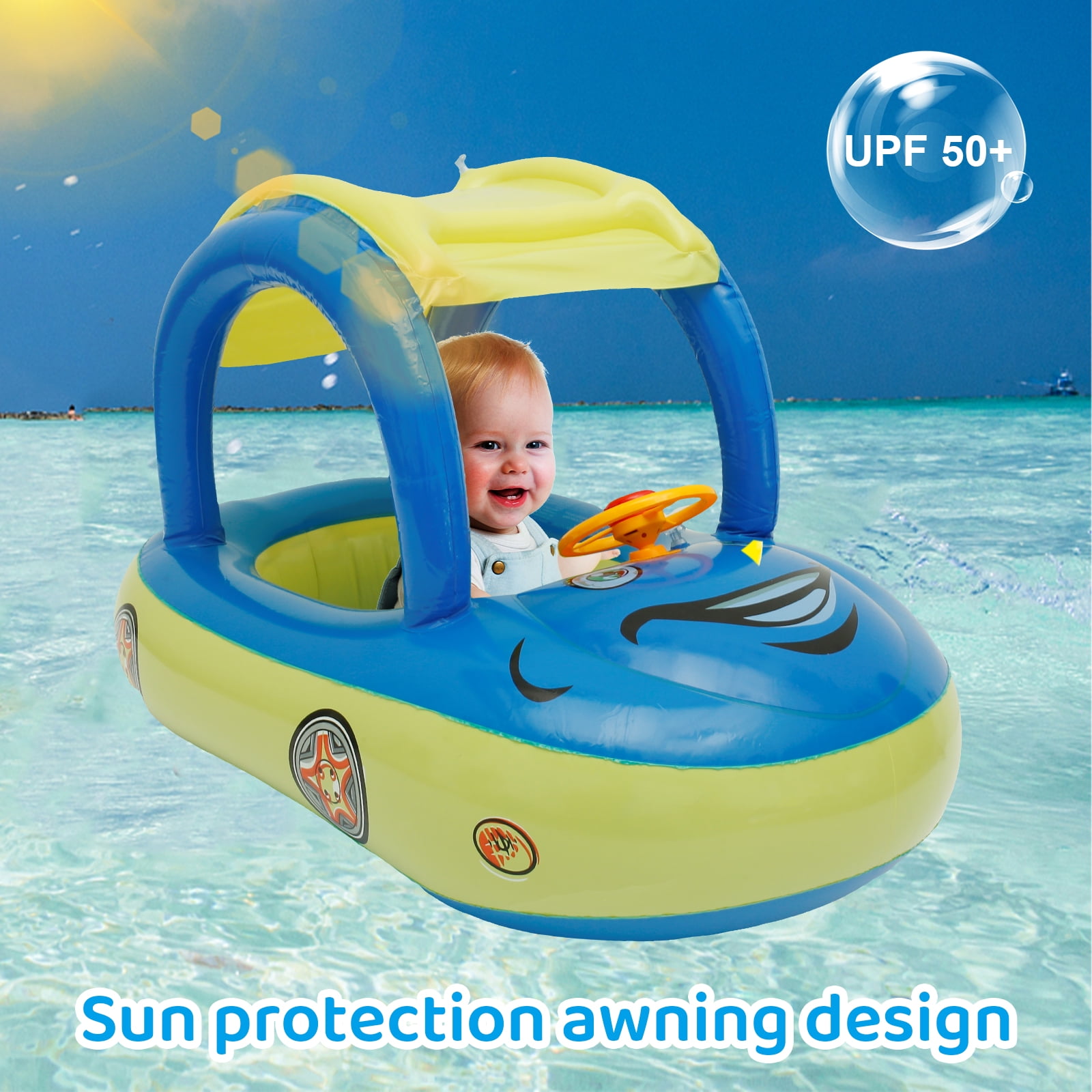 Baby floats cheap with canopy