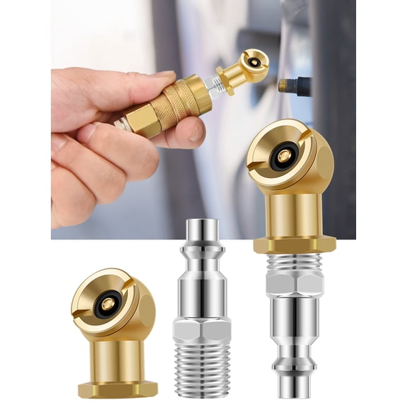 verlacod Ball Inflator Air Chuck Set Brass 1/4NPT Air Compressor Tire Inflator Attachment
