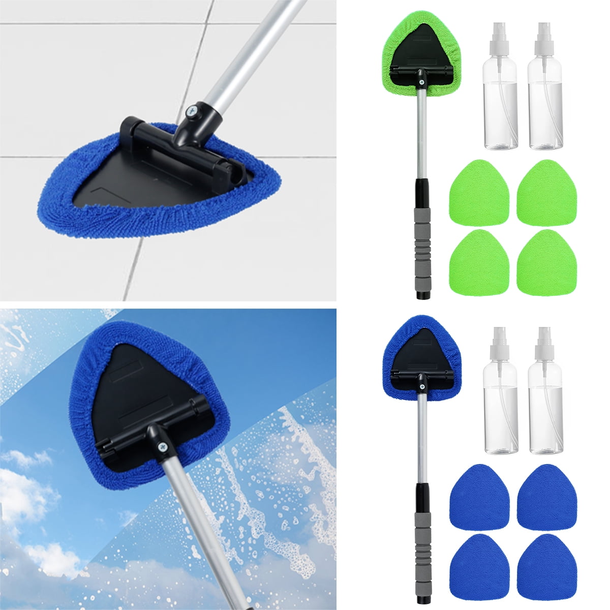 Windshield Cleaner Tool with Microfiber Cloth