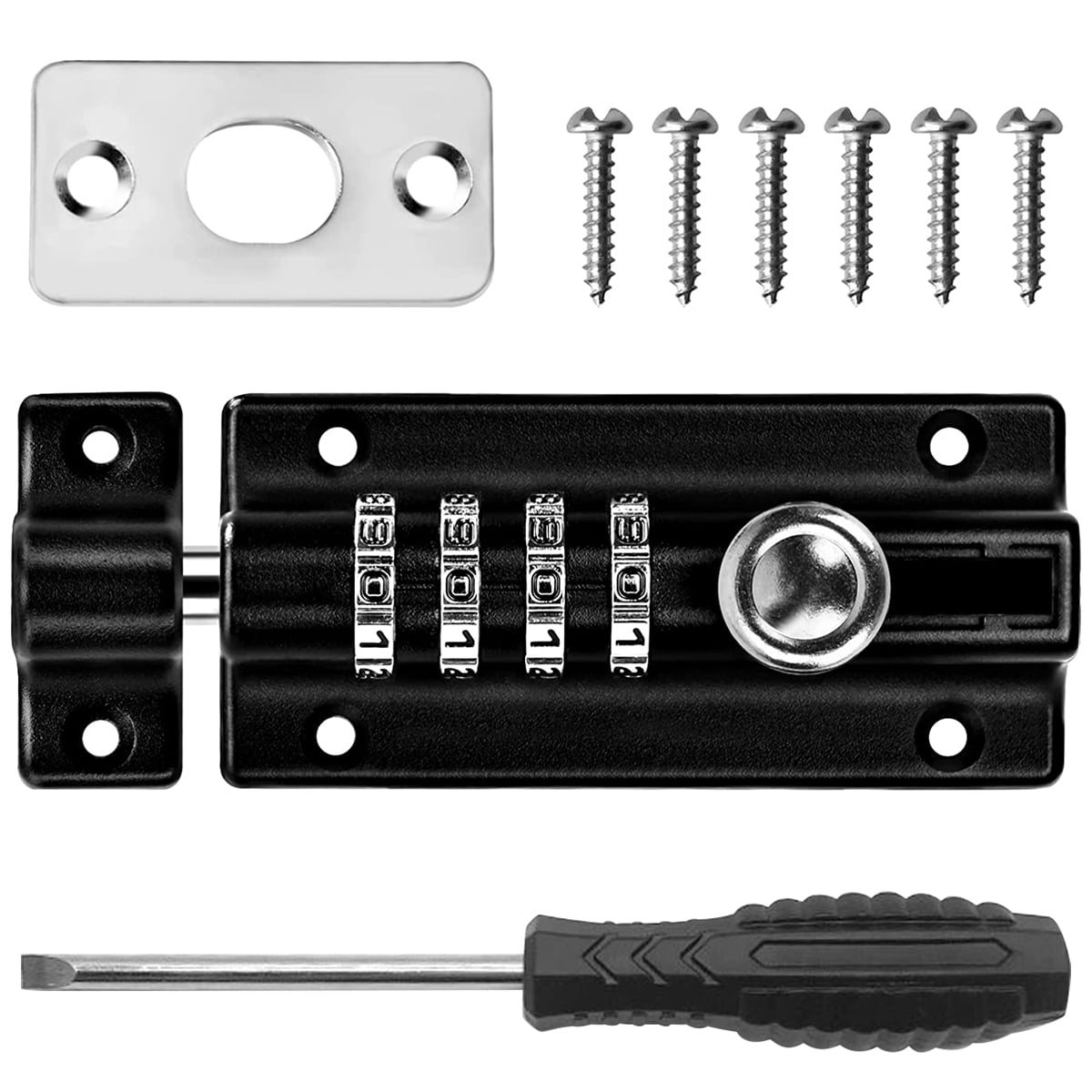 verlacod Combination Bolt Lock Stainless Steel 4 Digit Pin Code Door