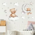 thumbnail image 1 of verlacod Set of 2 Cute Bear Moon and Stars Wall Stickers 45x30CM PVC Wall Art Cartoon Decoration for Kids Room Baby Room Nursery,Colorful, 1 of 12