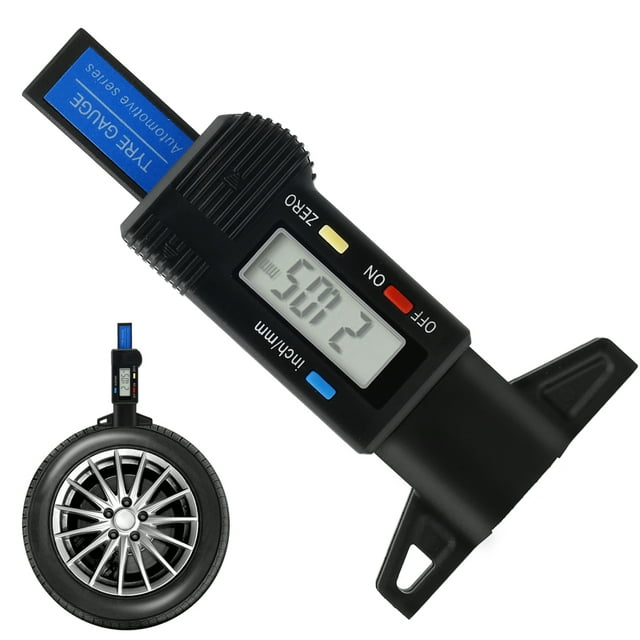 verlacod Tire Tread Depth Gauge 1 Inch Digital Tire Depth Meter with