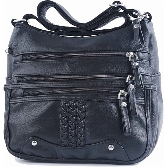 verstarlin 10 Pockets Crossbody Purse for Women Medium Pocketbooks Ladies Soft PU Leather Shoulder Bag Ladies Top Handle Satchel