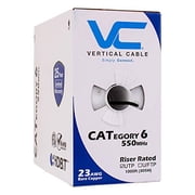 Vertical Cable Cat6, 550 MHz, UTP, 23AWG, Solid Bare Copper,1000ft, Bulk Ethernet Cable - 060 Series, Black