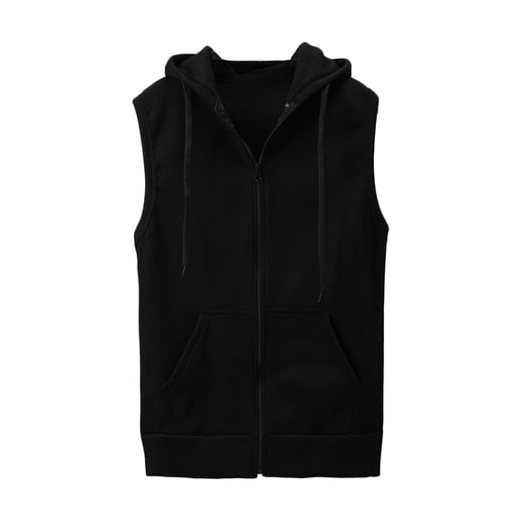 vest for men fashion men sleeveless solid hooded waistcoat slim jacket blouse tops shirt