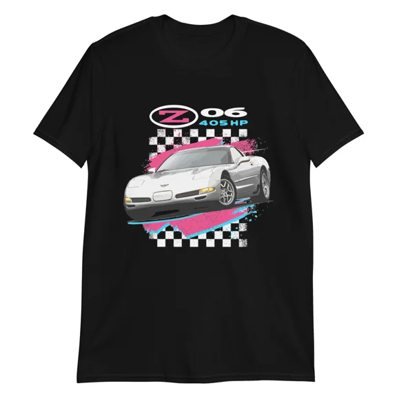 vette C5 Z06 Retro 80s Aesthetic Car Graphic Tee T-Shirt