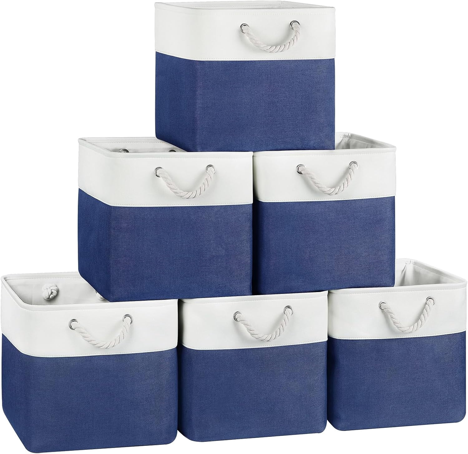 vftybngy 13 x 13 Inch Cube Storage Bins 6 Pack Fabric Storage Basket ...