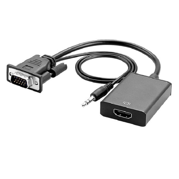 vga to hdmi cable converter VGA male to HDMI female computer connection TV with audio cable connector,3pack