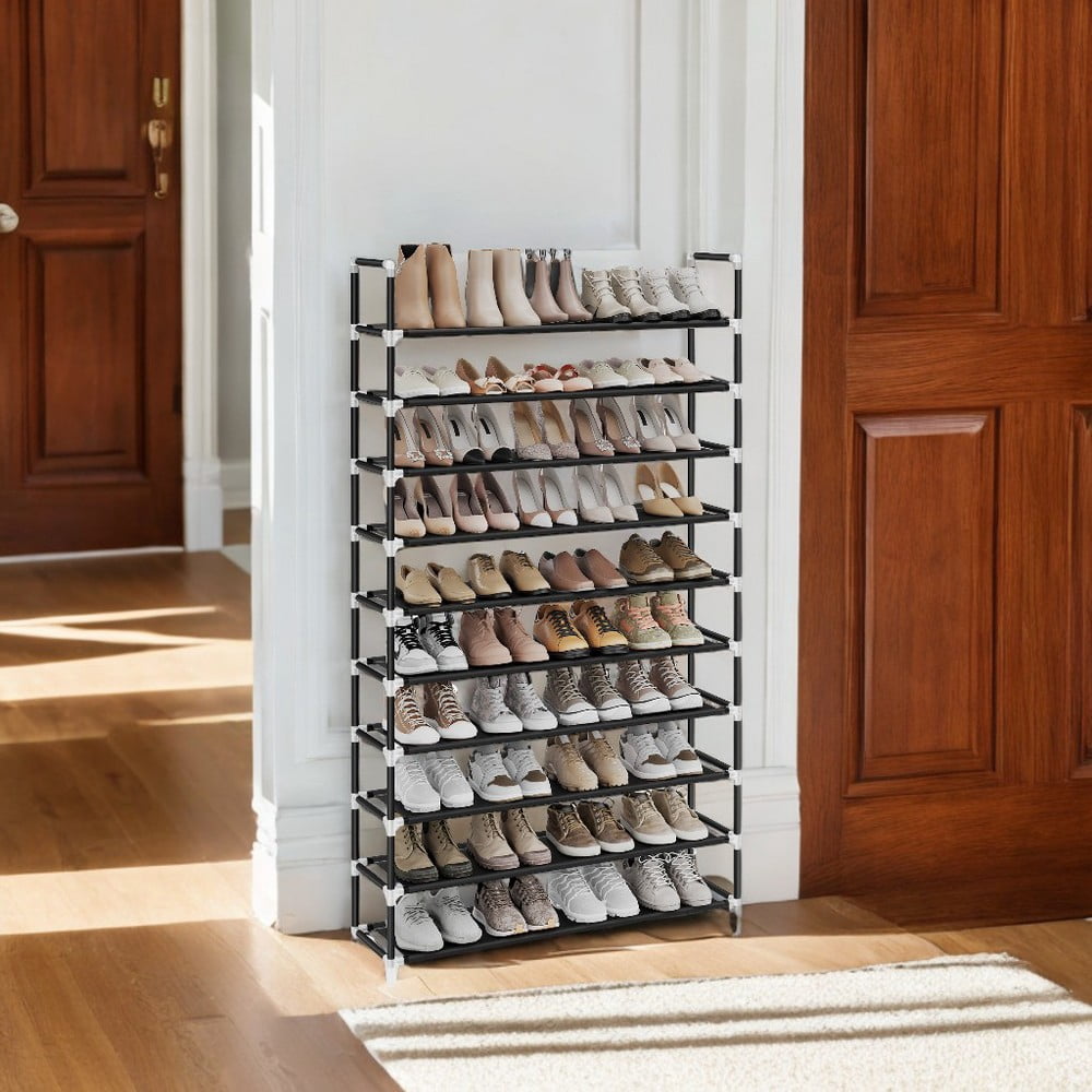 vhibuom 10-Tier Shoe Rack Space-Saving Design Easy Assembly Ideal Shoe ...
