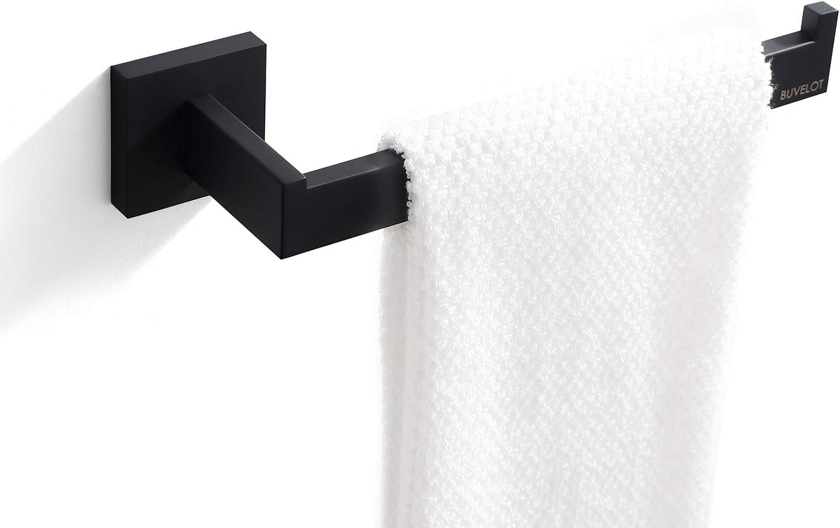 RANDOM 12 Inch Matte Black Towel Bar - Stainless Steel, Wall Mounted, Modern Bathroom Towel Holder