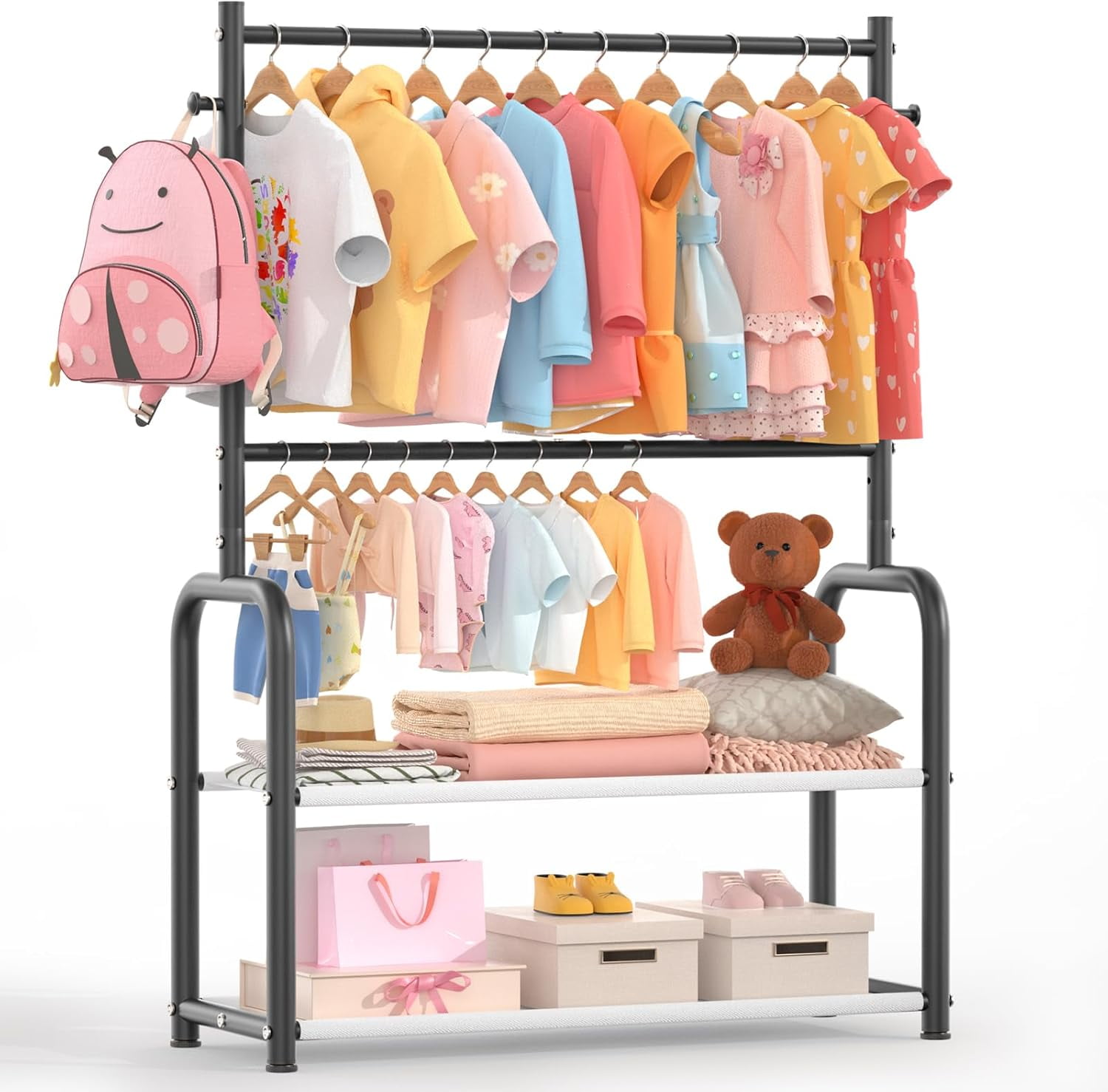Clothing Rack Montessori And Shelf KIDS Type B With Shelf, Wood