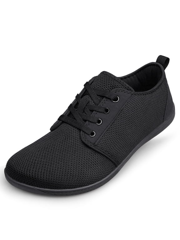 Barefoot Casual Shoes for Men Mesh Zero Drop Wide Toe Box Minimalist Non Slip Walking Shoes All Black Size 11
