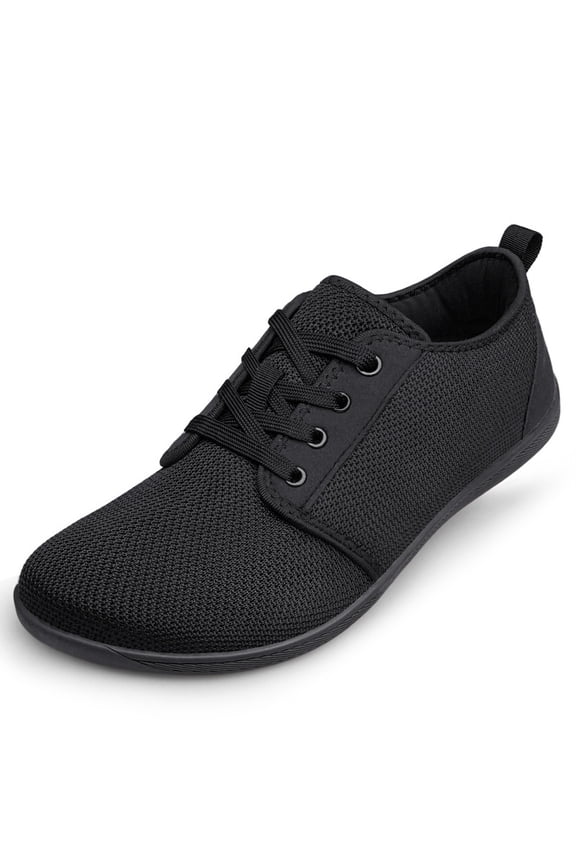 Barefoot Casual Shoes for Men Mesh Zero Drop Wide Toe Box Minimalist Non Slip Walking Shoes All Black Size 14