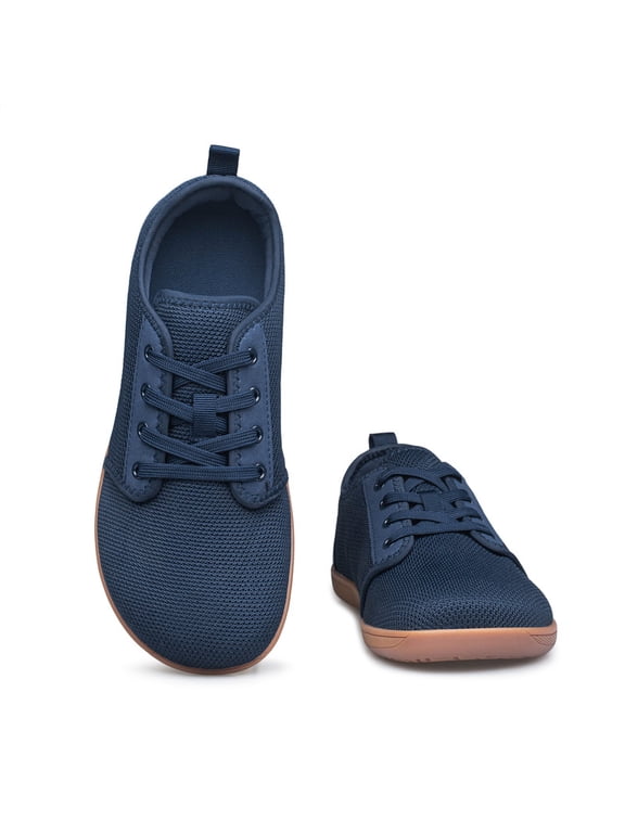 Barefoot Minimalist Wide Width Shoes Women Zero Drop Fashion Breathable Non Slip Sneaker Navy Blue Size 12
