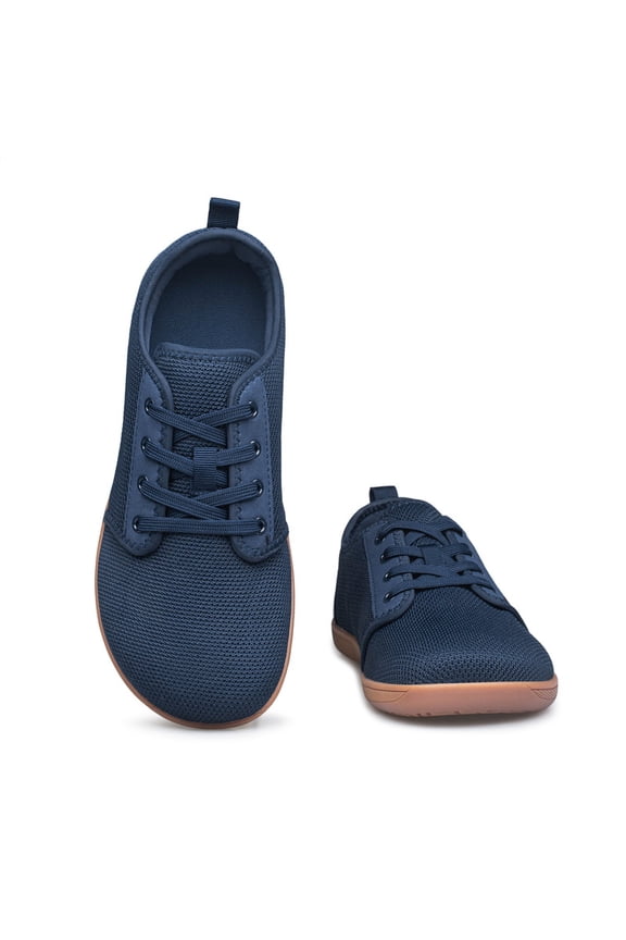 Barefoot Minimalist Wide Width Shoes Women Zero Drop Fashion Breathable Non Slip Sneaker Navy Blue Size 8