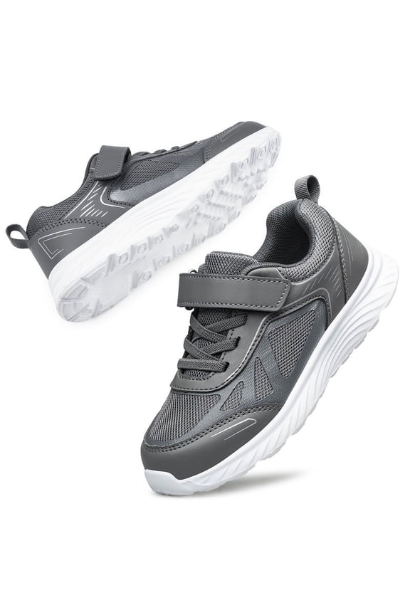 Boys Girls School Sports Shoe Lightweight Running Tennis Sneakers Walking Kids Shoes Grey Toddler Size 10