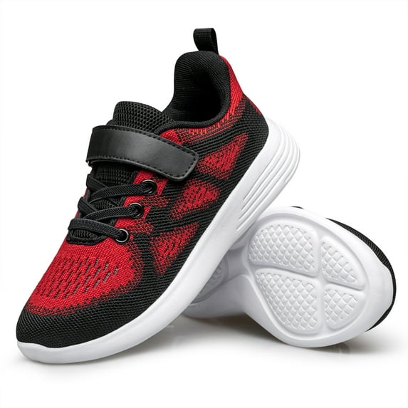 vibdiv Boys Girls Shoes Athletic Breathable Sports Running Walking Sneakers for Kids Red Little Kid Size 13