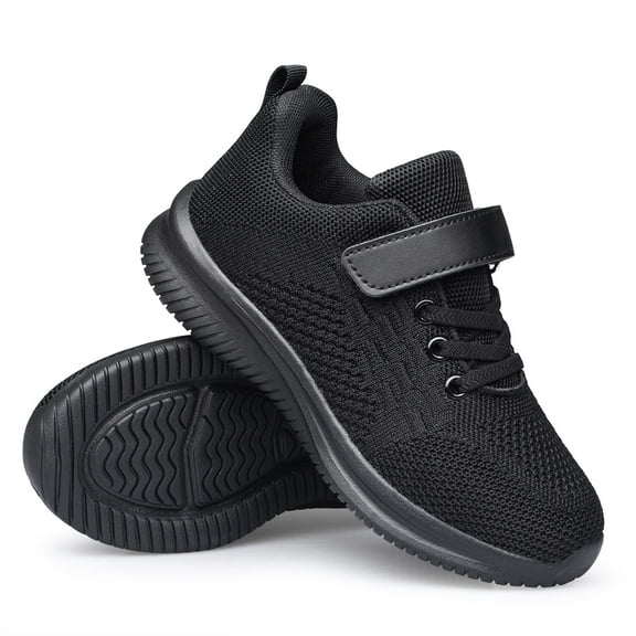 vibdiv Boys Girls Shoes Running Sneakers Breathable Lightweight Tennis Athletic Walking School Kids Shoes All Black Little Kid Size 13.5