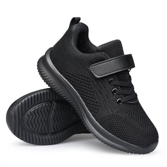 vibdiv Boys Girls Shoes Running Sneakers Breathable Lightweight Tennis Athletic Walking School Kids Shoes All Black Toddler Size 7