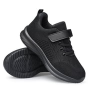 Boys Girls Shoes Running Sneakers Breathable Lightweight Tennis Athletic Walking School Kids Shoes All Black Toddler Siz
