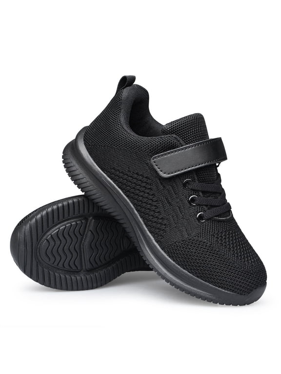 Boys Girls Shoes Running Sneakers Breathable Lightweight Tennis Athletic Walking School Kids Shoes All Black Toddler Size 9