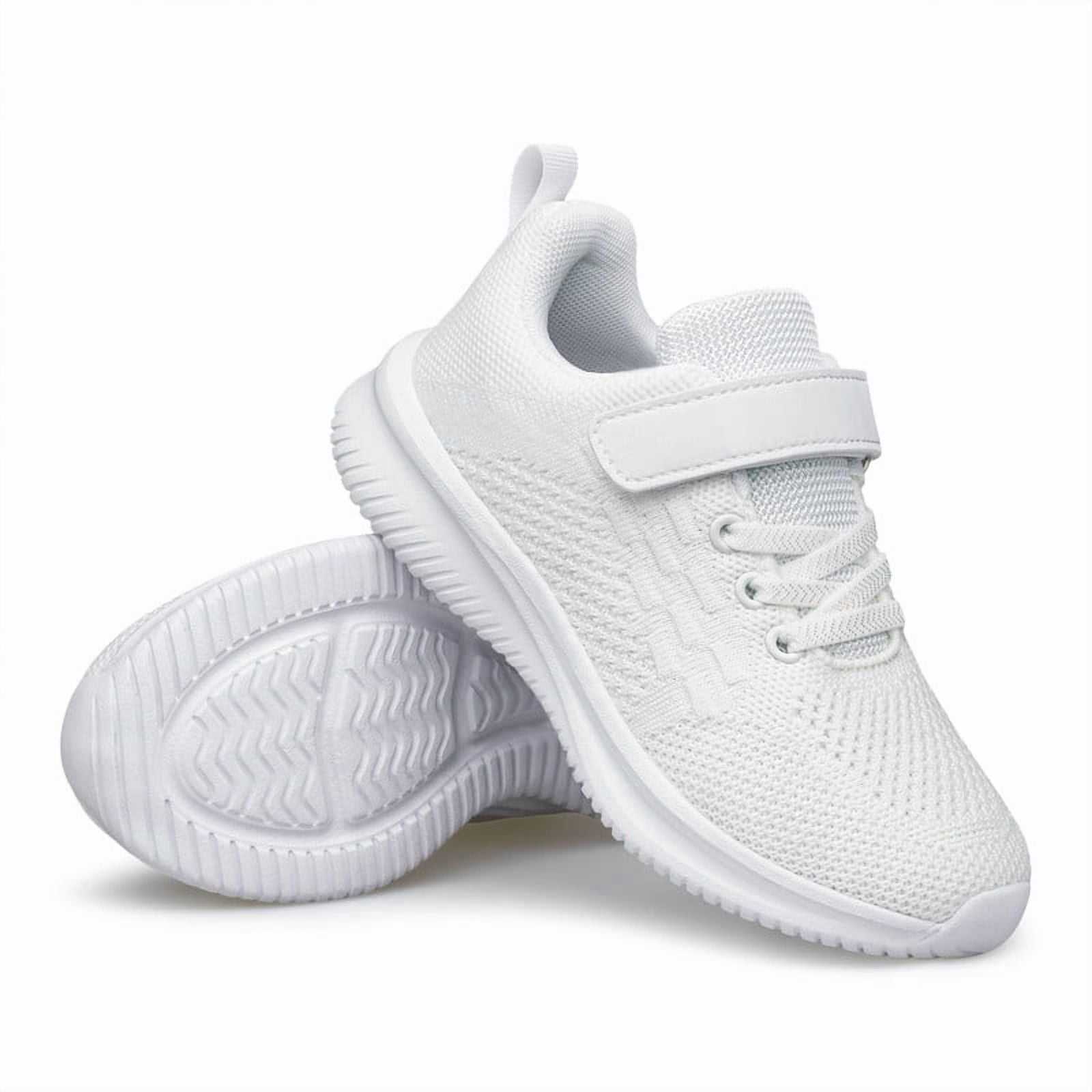 vibdiv Boys Girls Sneakers Cheerleading Shoes Lightweight Competition Youth Cheer Shoes Sports Athletic Running Kids Shoes All White Big Kid Size 5