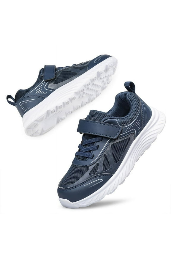 Boys Girls Shoes Slip on Lightweight Running Tennis Sneakers Walking School Kids Shoes Navy Blue Big Kid Size 4