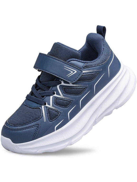 Boys Girls Sneakers Kids Sports Running Walking Lightweight Breathable Mesh Sports Running Shoes Navy Blue Little Kid Size 13