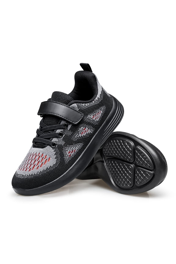 Boys Girls Sneakers Kids Sports Running Walking Shoes Black Little Kid Size 1