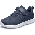 thumbnail image 1 of vibdiv Boys Girls Sports Shoes Lightweight Tennis Running Walking Gym Fashion Shoes Navy Blue Big Kid Size 1, 1 of 6