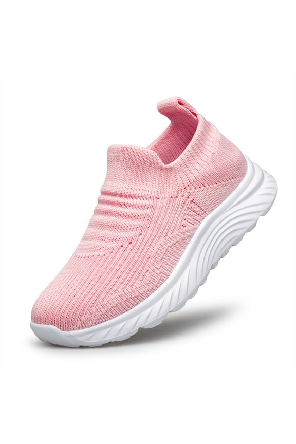 Girls Shoes Non-Slip Running Sneakers Lightweight Breathable Tennis Kids School Shoes Pink Big Kid Size 1