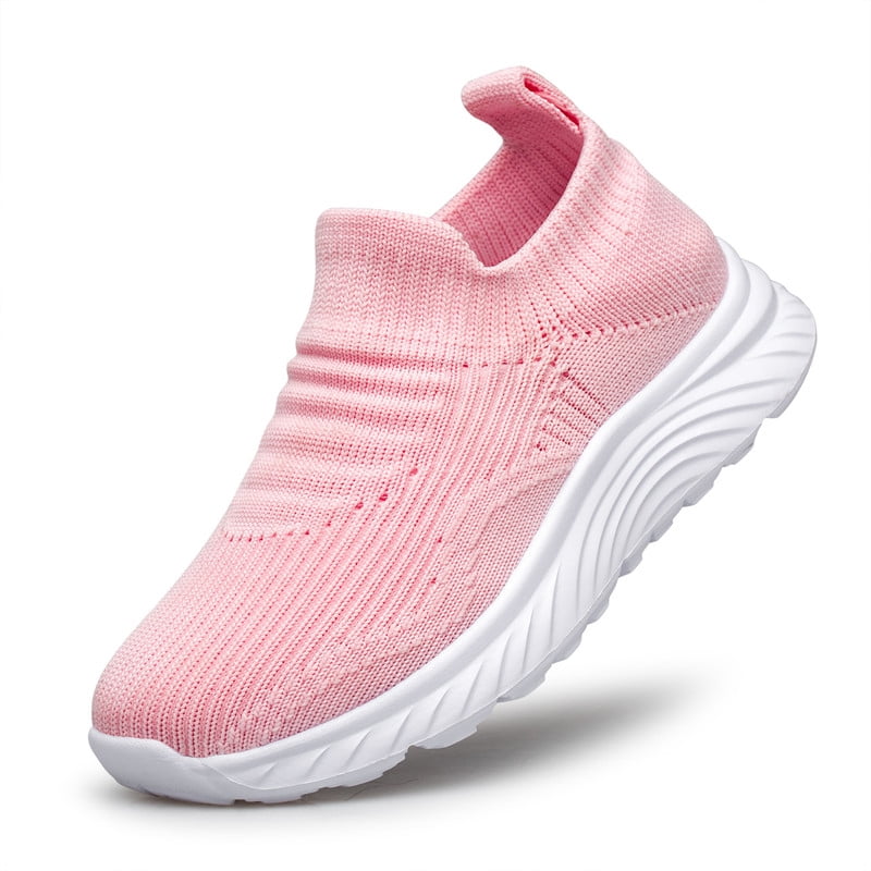 vibdiv Girls Shoes Non-Slip Running Sneakers Lightweight Breathable Tennis Kids School Shoes Pink Toddler Size 6