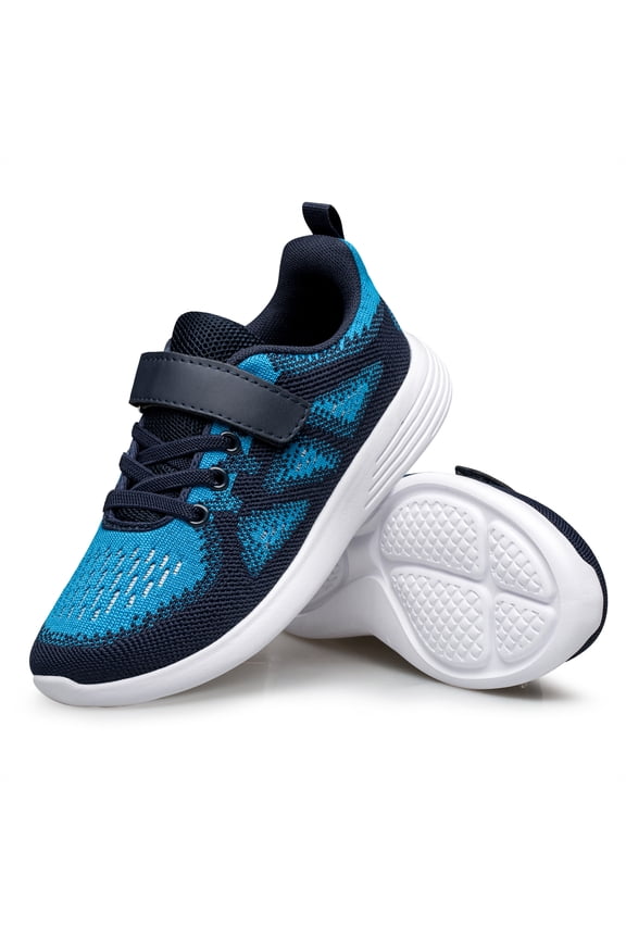 Kids Shoes Lightweight Breathable Athletic Sports Sneakers for Boys Girls Blue Big Kid Size 5
