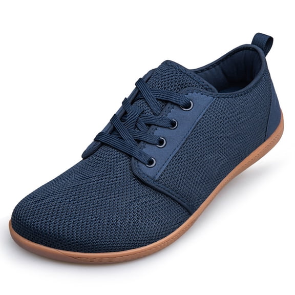 vibdiv Men Barefoot Shoes Wide Toe Box Cross Trainer Minimalist Zero Drop Sole Non Slip Walking Shoes Casual Sneakers Navy Blue Size 13.5