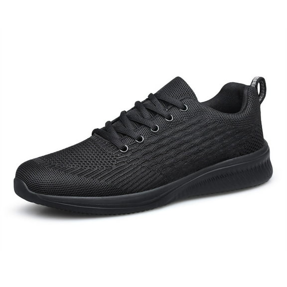 vibdiv Men's Comfortable Walking Shoes Breathable Tennis Athletic Training Slip on Sneakers All Black Size 12