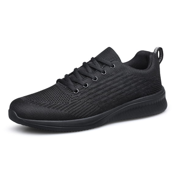 vibdiv Men's Comfortable Walking Shoes Breathable Tennis Athletic Training Slip on Sneakers All Black Size 8