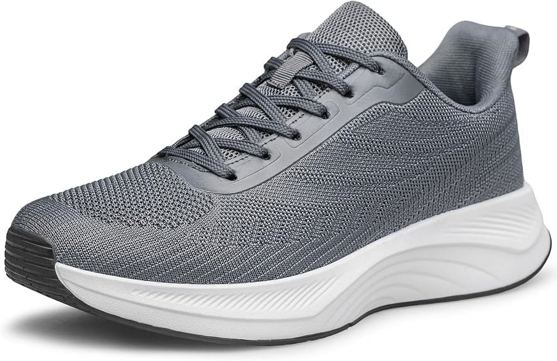 vibdiv Men's Comfortable Walking Shoes Lightweight Breathable Tennis Athletic Gym Workout Cross Training Slip on Sneakers Dark Grey Size 12