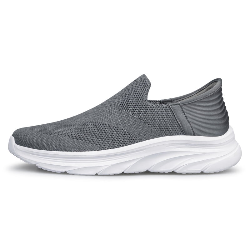 vibdiv Men's Walking Shoes Lightweight Slip on Hands Free Breathable Tennis Sneakers zapatos de hombre Dark Grey Size 11
