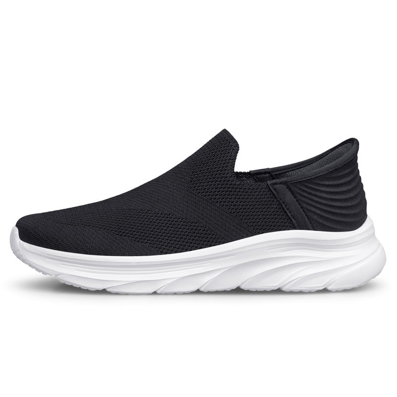 vibdiv Mens Slip on Hands Free Outdoor Walking Sneakers Breathable Athletic Tennis Shoes zapatos de hombre Black Size 12