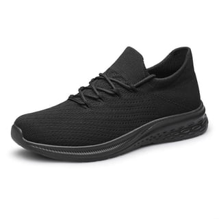 vibdiv Mens Slip On Walking Shoes Lightweight Breathable Non Slip Running Shoes Comfortable Fashion Sneakers for Men All Black Size 15