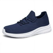 Mens Slip On Walking Shoes Lightweight Breathable Non Slip Running Shoes Comfortable Fashion Sneakers for Men Navy Size 14