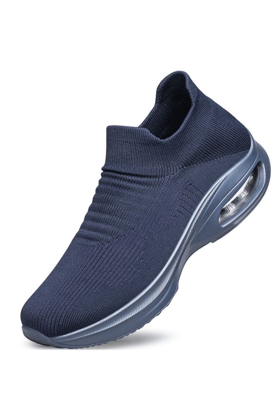Mens Walking Shoes Non Slip Casual Shoes Lightweight Breathable Sneakers Navy Blue Size 12