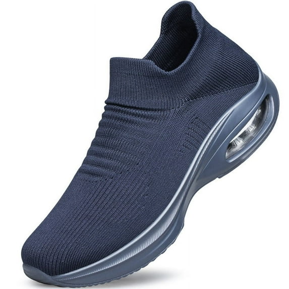 vibdiv Mens Walking Shoes Non Slip Casual Shoes Lightweight Breathable Sneakers Navy Blue Size 12