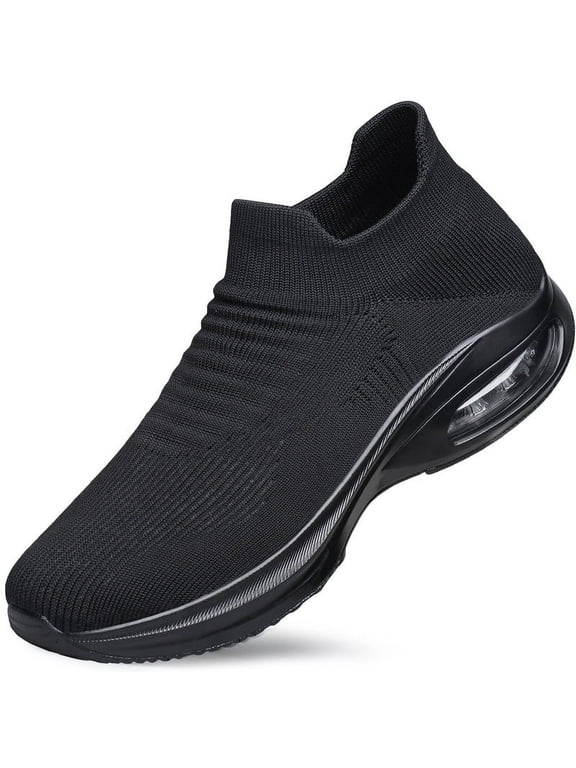Mens Walking Shoes Non Slip Running Shoes Breathable Workout Shoes Lightweight Breathable Casual Work Sports Gym Shoes All Black Size 11.5