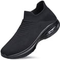thumbnail image 1 of vibdiv Mens Walking Shoes Non Slip Running Shoes Breathable Workout Shoes Lightweight Breathable Casual Work Sports Gym Shoes All Black Size 13.5, 1 of 7