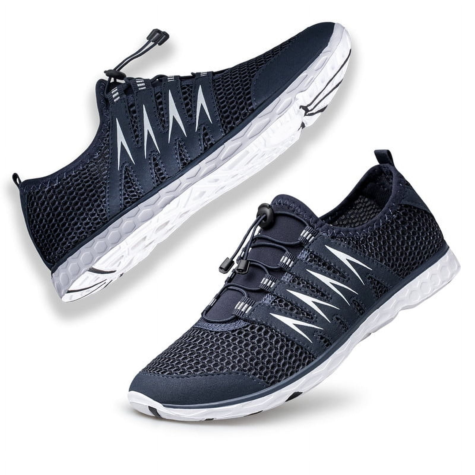 vibdiv Mens Womens Water Shoes Quick Dry Aqua Shoes Barefoot for Beach Surf Hiking Pool Water Sports Shoes Navy Blue
